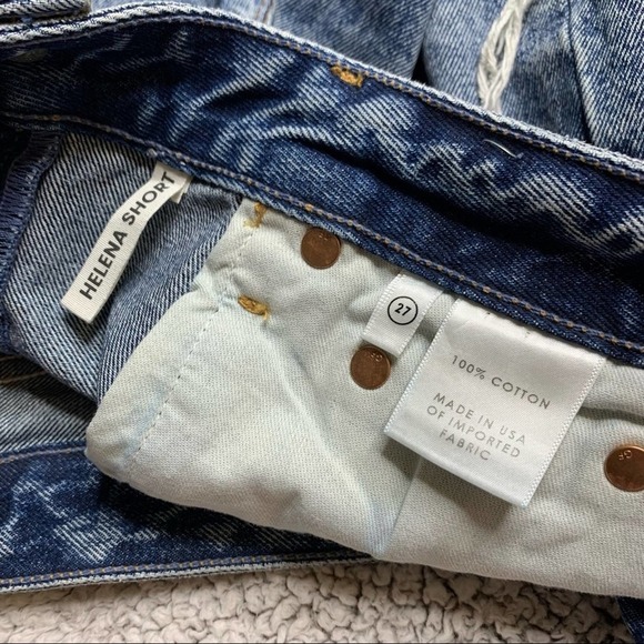 GRLFRND Helena High Rise Cut Off Distressed Denim Shorts Size 27 - Picture 8 of 9